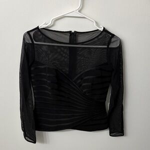 JS Collections Black Sheer Blouse